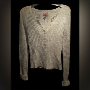 Abercrombie & Fitch Light Gray Ribbed Wool Sweater
